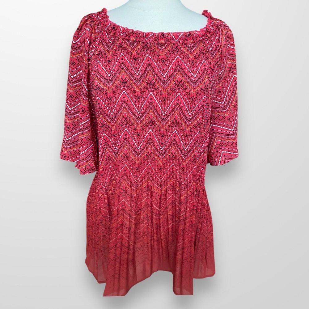 Catherines Womens Size 1X‎ WP 18/20 Top Shirt Blouse Short Sleeve Lightweight